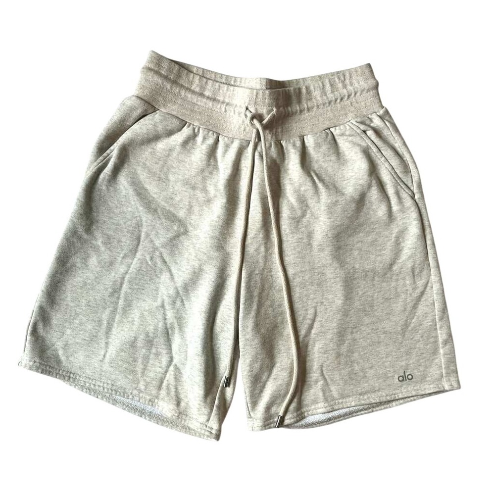 Alo Yoga High-Waist Eas Sweatshort Oatmeal Heather Womens Medium Athleisure Gym